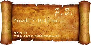 Piszár Diána névjegykártya